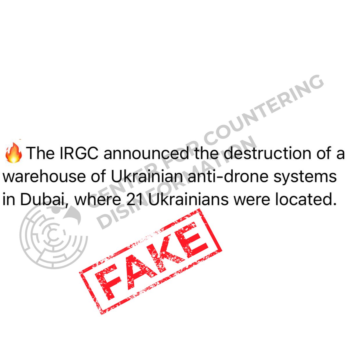 Center for Countering Disinformation tweet media