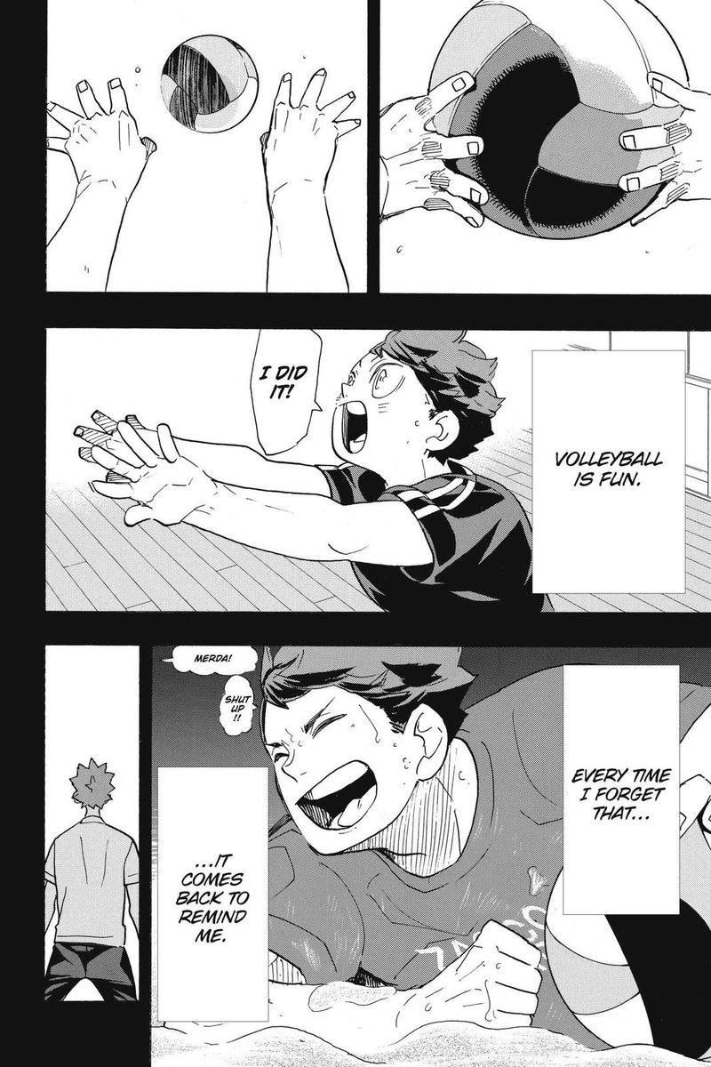 TrianaNero's tweet photo. saw someone admiring oikawa’s line again, it turns out it appeared on a TV program where they discussed a few haikyuu quotes. This one was chosen by a high school second-year in a girls’ volleyball club. MC got all teary-eyed when they were talking about it too and honestly same https://t.co/91R5Sp1xUV