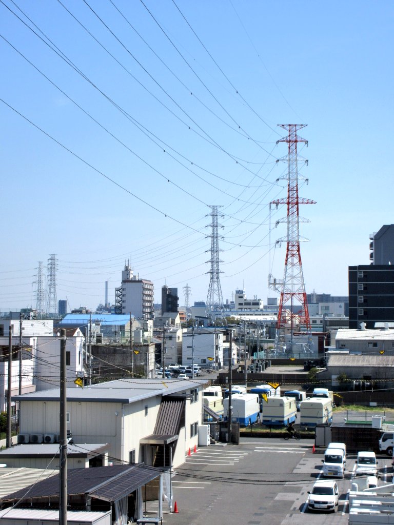 STOS_rapidexp's tweet photo. 先週に引き続き船堀橋線🗼
#鉄塔 #土曜日の鉄塔 
#チーム鉄塔沼
#送電線 #送電鉄塔 https://t.co/OFCFLD2vhs