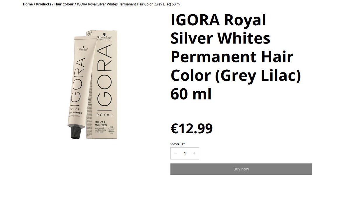gewe_d2d's tweet image. Sale ON |  GeWe Hair&amp;amp;Cosmetics - Athlone Product: IGORA Royal Silver Whites Permanent Hair Color (Grey Lilac) 60 ml | Price : EUR 12.99 exclusive of shipping costs Location : g.co/kgs/LYHPjy7 Shop at : gewe.ie/product/igora-… #GeWe #Athlone #Schwarzkopf #HairColour #Amazon