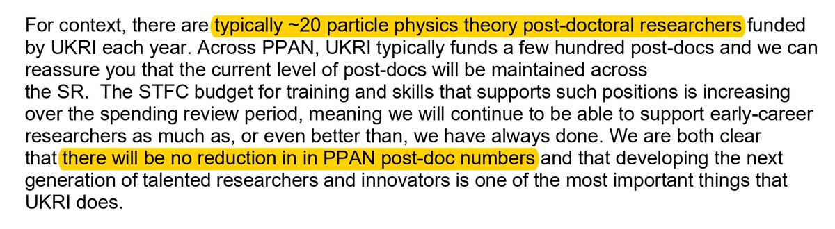 ArttuRajantie's tweet photo. This is pure 1984: Lord Vallance promises that there will be no reduction in UK particle theory postdoc numbers from ~20 per year. The actual number awarded in the last round in 2022 was 58.
https://t.co/jzKazZRK5k https://t.co/Y07HKZPM6E