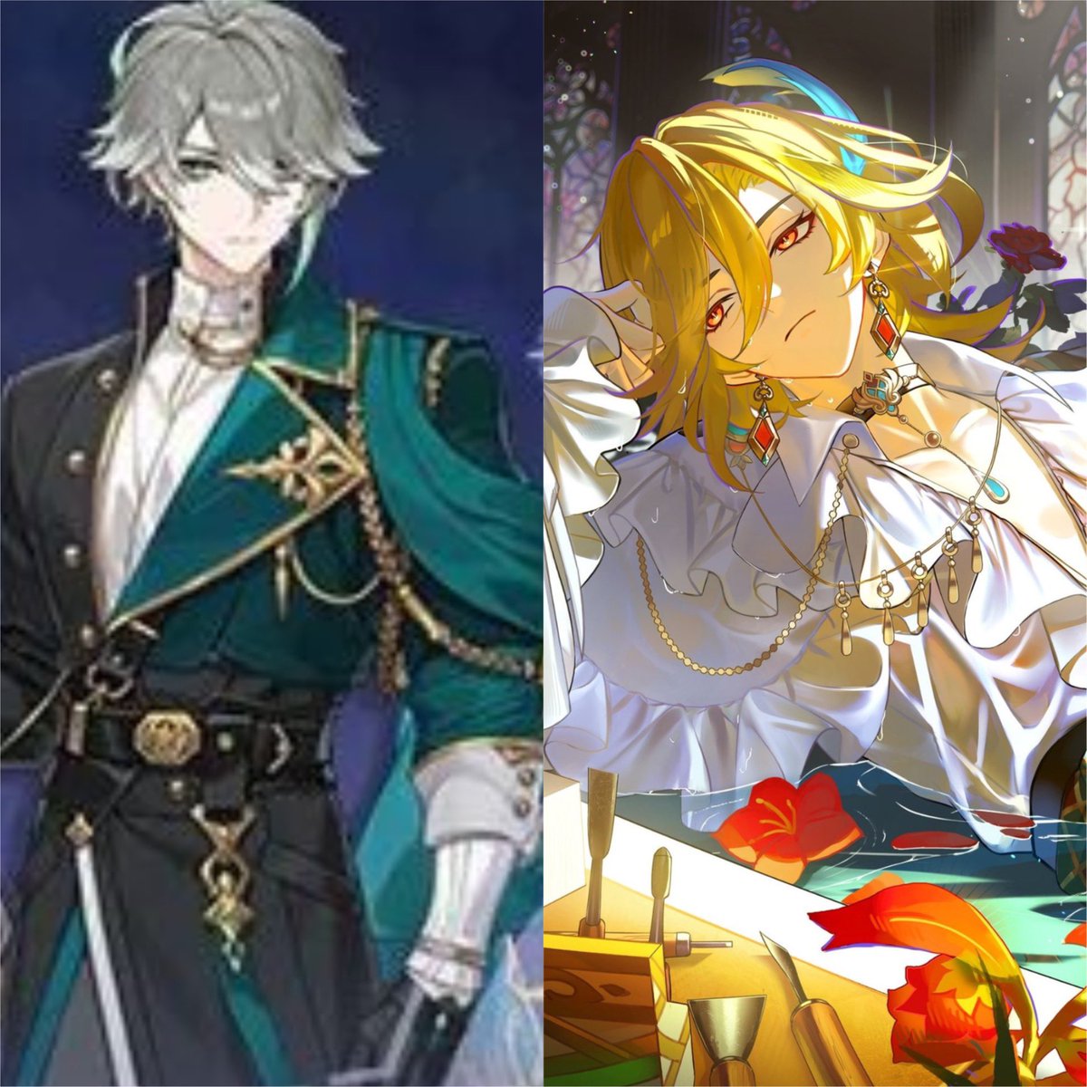 ここ、理想の軍服系黒王子とお耽美貴族系白王子（プリンセス🤍）すぎるよアルカヴェくん…