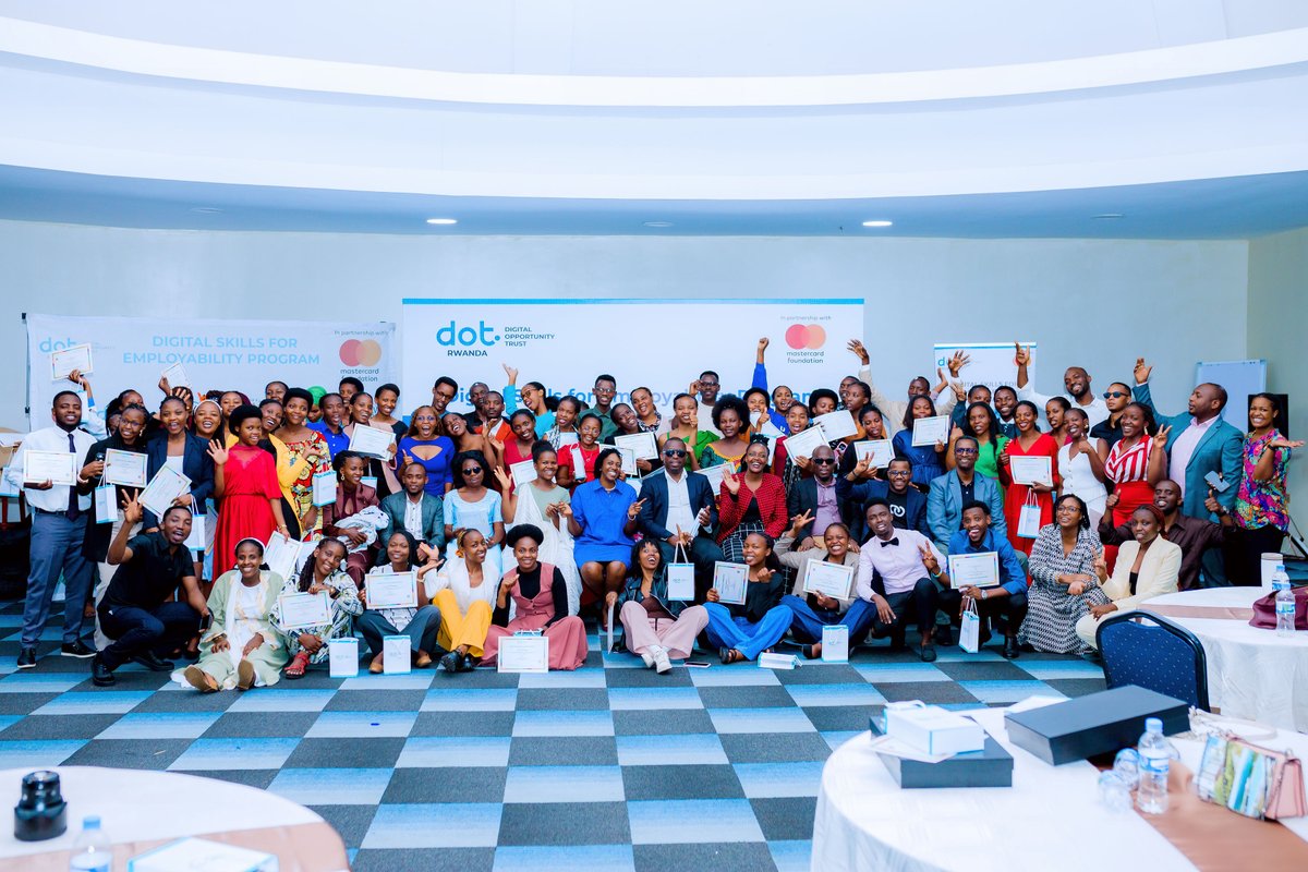 🎓 We proudly graduated 99 Digital Champions &amp; Business Coaches under the #DSEProgram!
These young leaders have been the foot soldiers of implementation driving impact across 20 districts in Rwanda. #DOTYouth