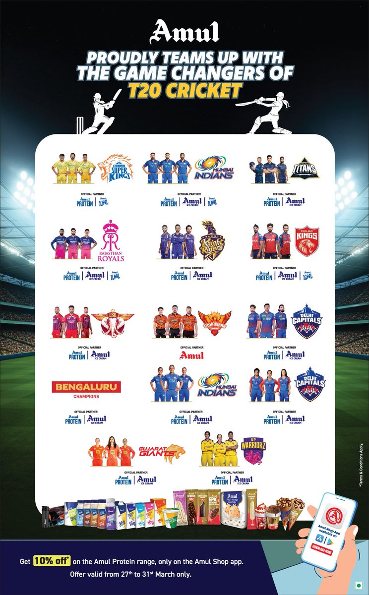 _myselfdipesh's tweet photo. Game night + protein boost = perfect combo 💪🏏
Grab your favorite Amul Protein Shake and cheer louder this T20 season!
#AmulProteinLeague https://t.co/OTsbNJqDLA