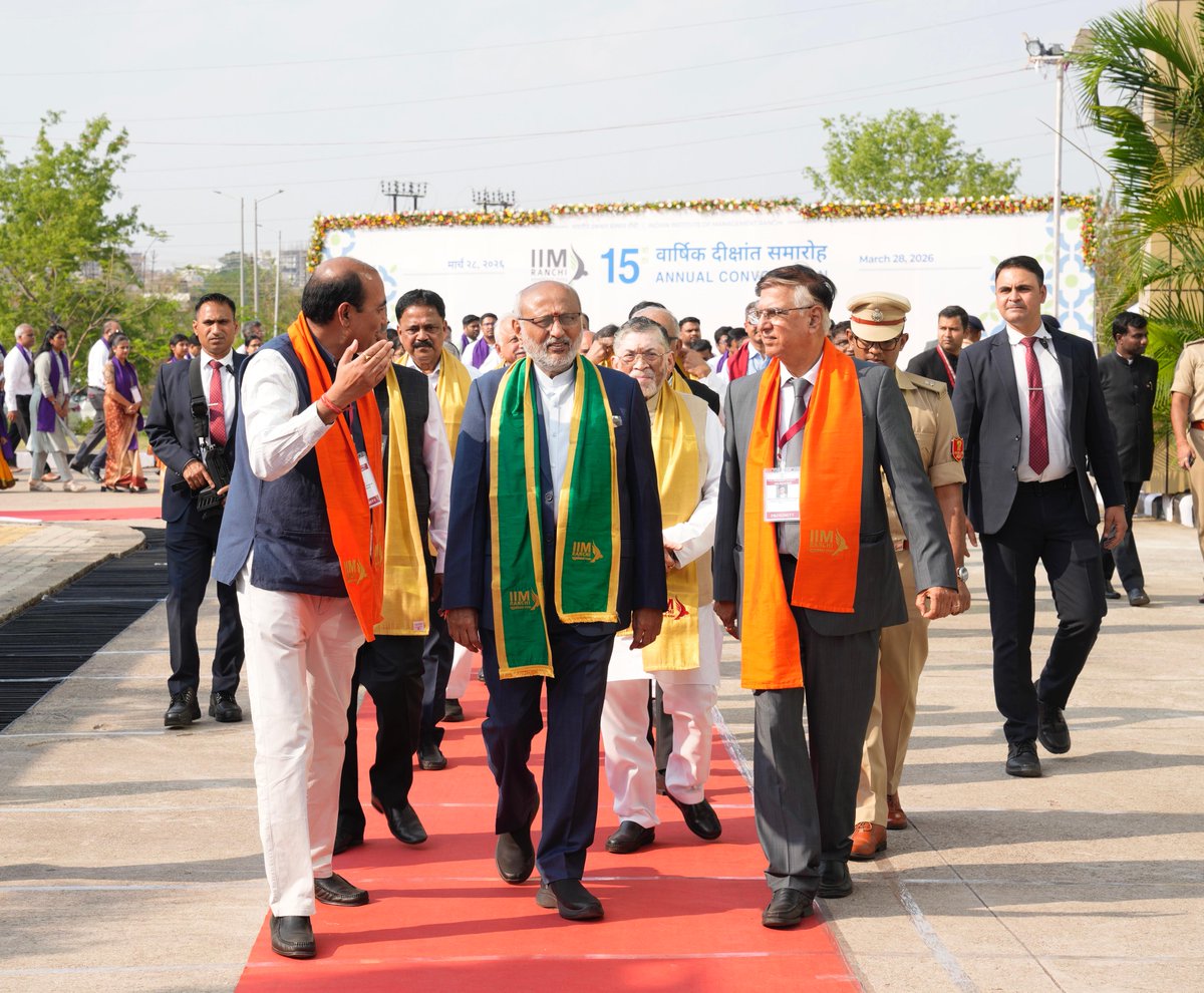 VPIndia's tweet photo. Congratulating the graduating students, the Vice President encouraged them to choose character over shortcuts and purpose over profit. He stated that ethical leadership, integrity and trust are the foundations on which enduring institutions are built. https://t.co/6paGBkPOxh