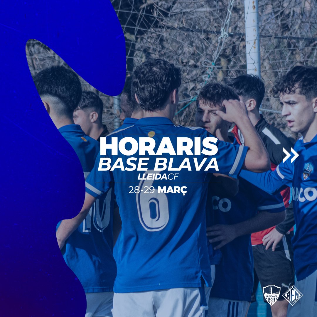 LleidaCF's tweet photo. Aquests són els horaris d’aquest cap de setmana de la Base Blava! 💙💪🏻
#BaseBlava #MésViusQueMai #LleidaCF https://t.co/su5ZzDUZtO