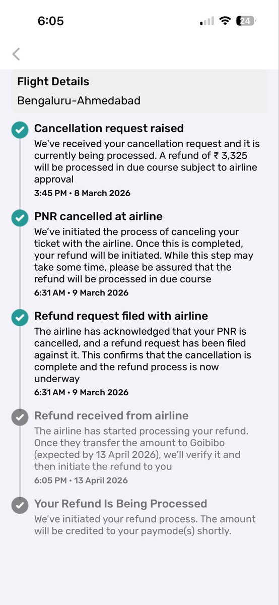 sparth510's tweet photo. @GoibiboSupport @goibibo @flyspicejet @DGCAIndia @MoCA_GoI @Goibibo @flyspicejet @DGCAIndia @MoCA_GoI

SpiceJet confirmed ₹4,637 refund already sent to you (PNR: QIUK5H), but no update from your side.

Also, I paid ₹4,304, yet refund shown is ₹3,325. Please explain this mismatch &amp; process full refund ASAP. https://t.co/N8pkoutZbF