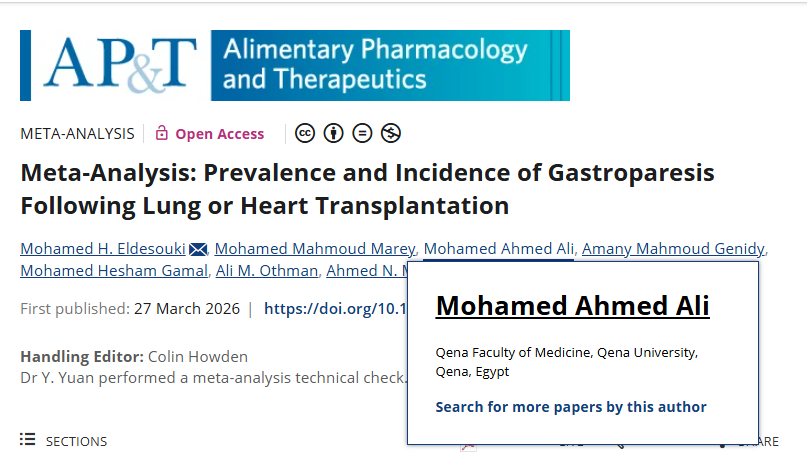 MohamedA_AliH's tweet photo. الحمدلله
Our recently accepted manuscript is now available for reading! 🎉
You can access it for free:
https://t.co/WJQEHRReJd

#gastroenterology
#gastroparesis
#heart_transplantation
#lung_translplantation https://t.co/tkWd9SKP70