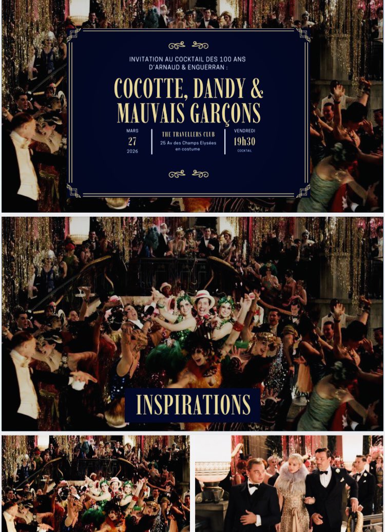27/03/26 Soirée viscontienne à l’hôtel de La Paiva champs Élysées, en l’honneur des 60 ans de mon gendre adoré Arnaud CSC, en présence de ses autres fils dont Pierre en noeud pap et de Bertrand détenteur du titre de marquis, puisque l’aîné de l’illustre familleCornettedeSaint Cyr