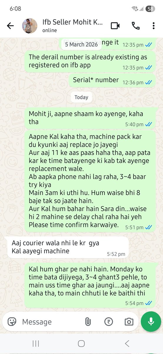 bajpairupali's tweet photo. Disappointing @IFBAppliances washer https://t.co/CieQPnLqe4 2 months noone acceptd tht I hd been snt n old/reject/usd one at full&amp;current price.&amp;kept gttin https://t.co/NyqLGqDmsq evn aftr they acceptd&amp;agreed to exchange,th delivery is getting stalld now.Sit&amp;wait at home.Return! https://t.co/aj7vrYOuDW