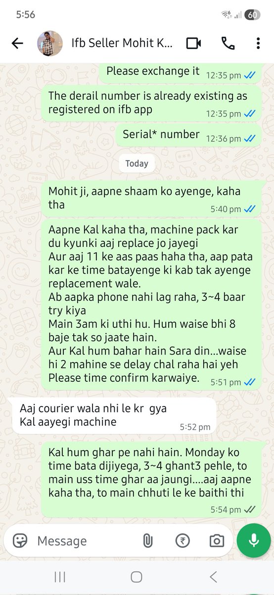 bajpairupali's tweet photo. Disappointing @IFBAppliances washer https://t.co/CieQPnLqe4 2 months noone acceptd tht I hd been snt n old/reject/usd one at full&amp;current price.&amp;kept gttin https://t.co/NyqLGqDmsq evn aftr they acceptd&amp;agreed to exchange,th delivery is getting stalld now.Sit&amp;wait at home.Return! https://t.co/aj7vrYOuDW