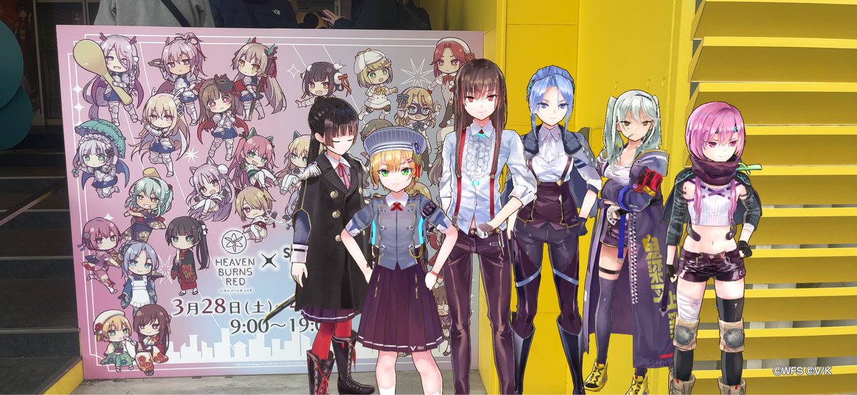 zunda_mousou555's tweet photo. スモールワールズコラボ初日!!
31Fみんなでお嬢様の職場体験を兼ねて遊びに来ました。
パネル前に並んで並んで〜はいチーズΣp📷ω・´) #ヘブバンスモワル #31F https://t.co/czNP4RnBCY