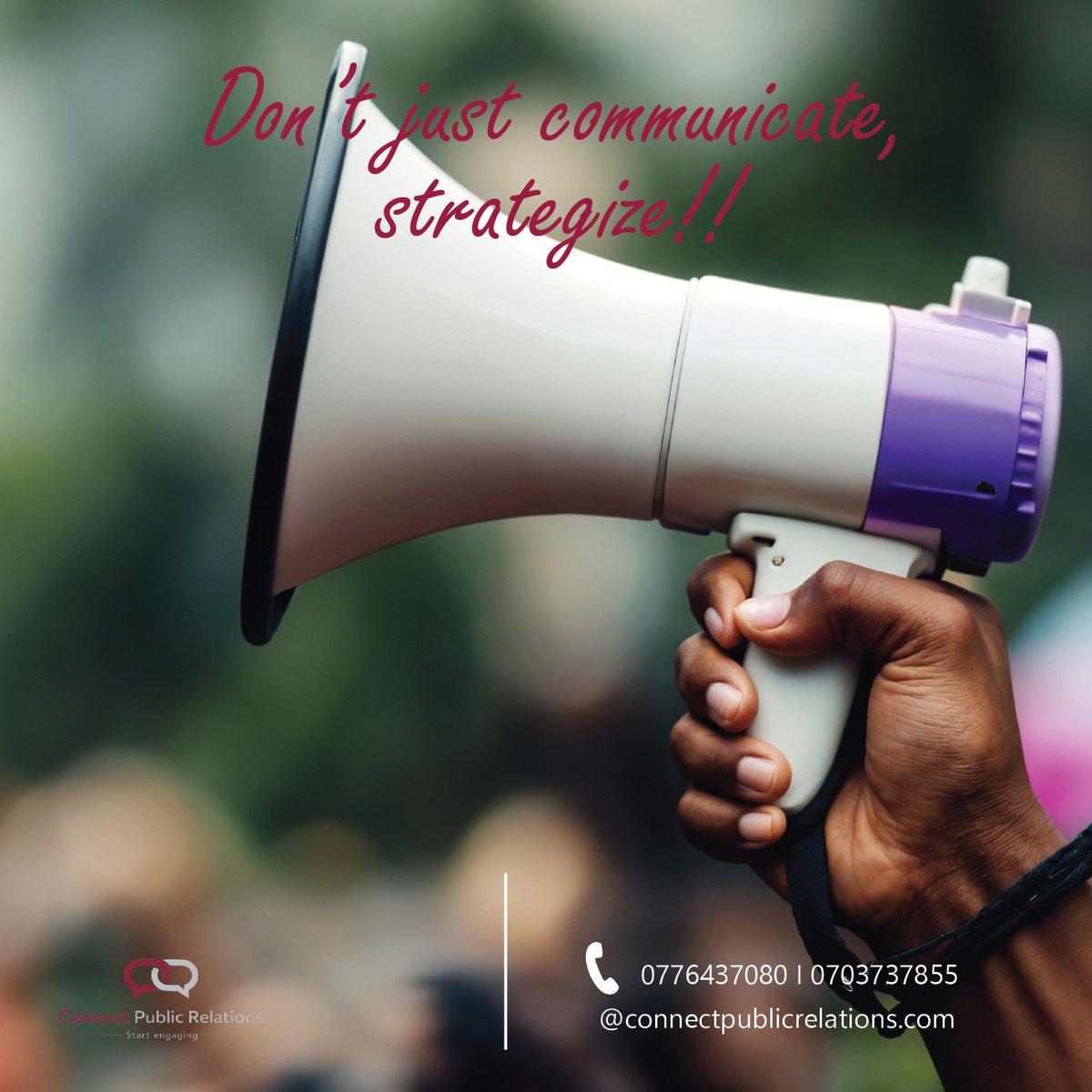 ConnectPR_'s tweet image. 📲While #communicating, we need to go beyond the mere dispatch of information, being intentional about #audience selection, #tactics, timing, messaging &amp;amp; language is key.
📞+256776437080 I +256703737855 for consultation .
@mtnug I @FlyingBrussels I @emirates I @DailyMonitor