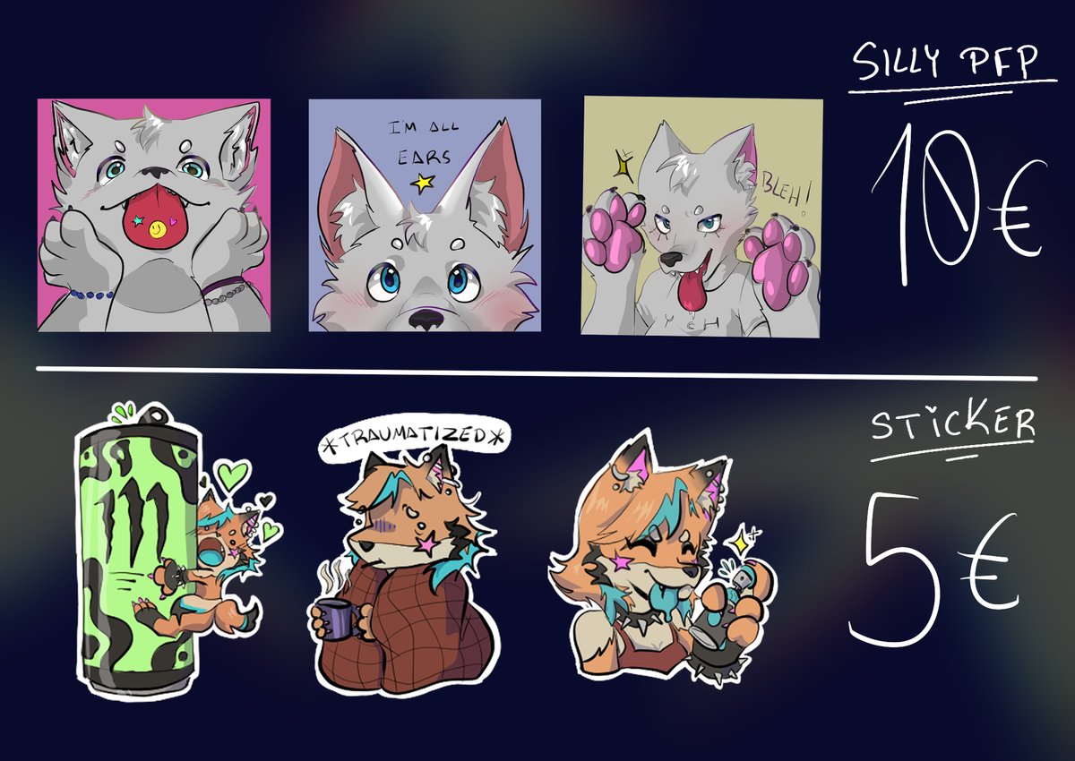 Does anyone need a silly sticker or drawing? well then contact on telegram (@ LyraFox) ;)