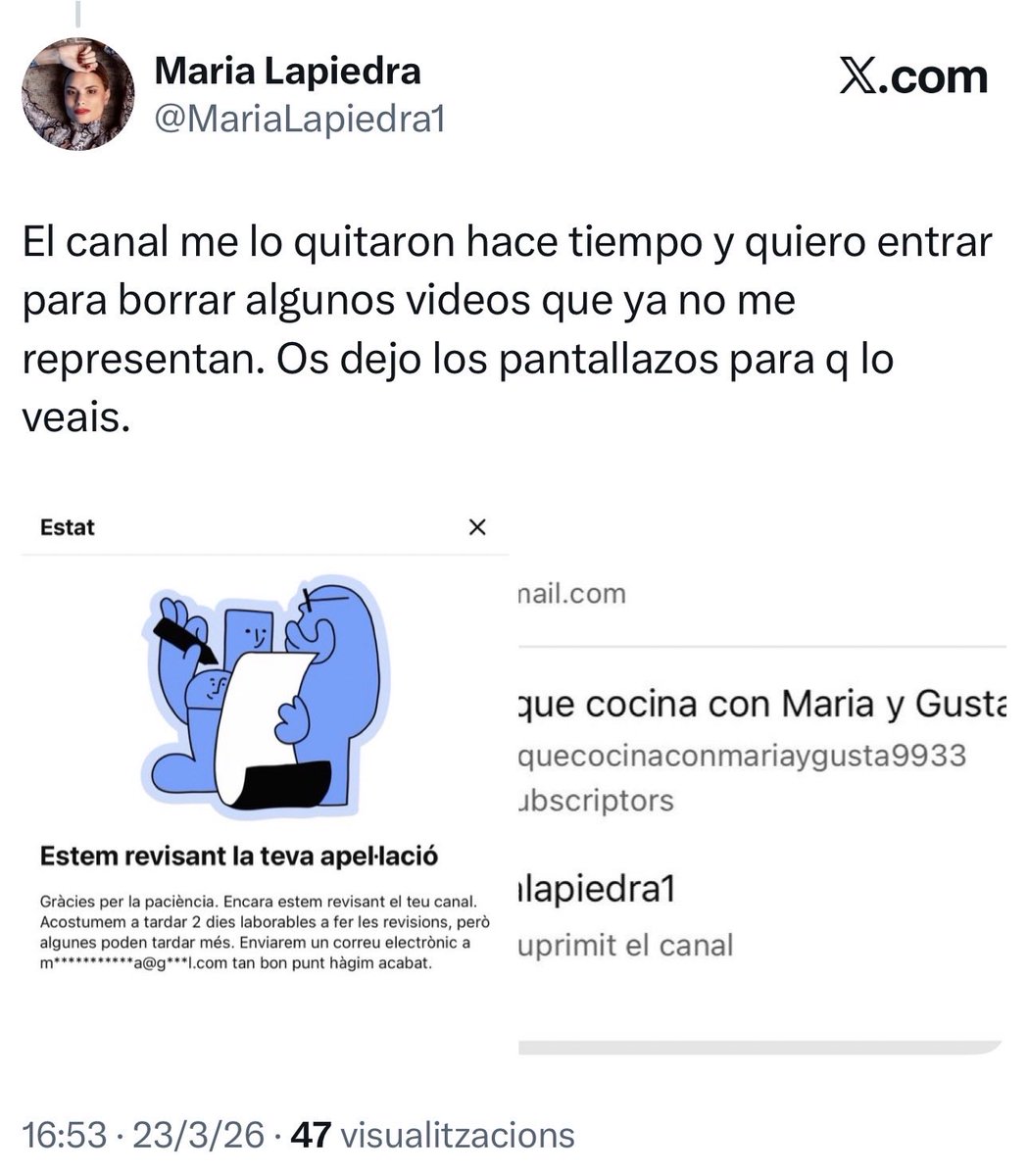 Maria Lapiedra tweet media