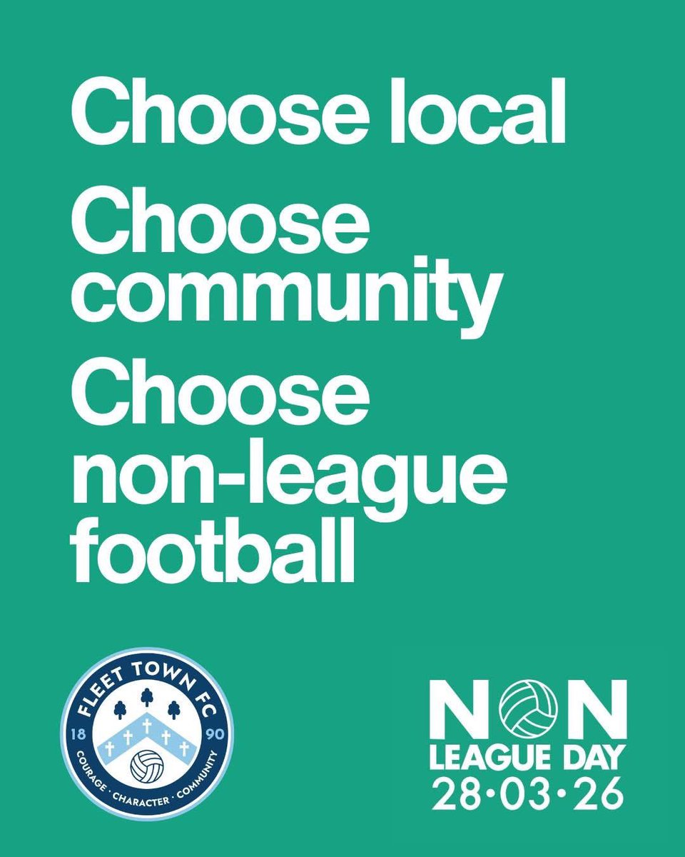 FCFleetTown's tweet photo. Don’t forget free entry to families at todays big match against Corinthian Casuals! 🎟️

All you need to do is show this post at the gate! 

We look forward to welcoming you all for a great day celebrating non-league football ⚽️ https://t.co/cDoFEhN41b
