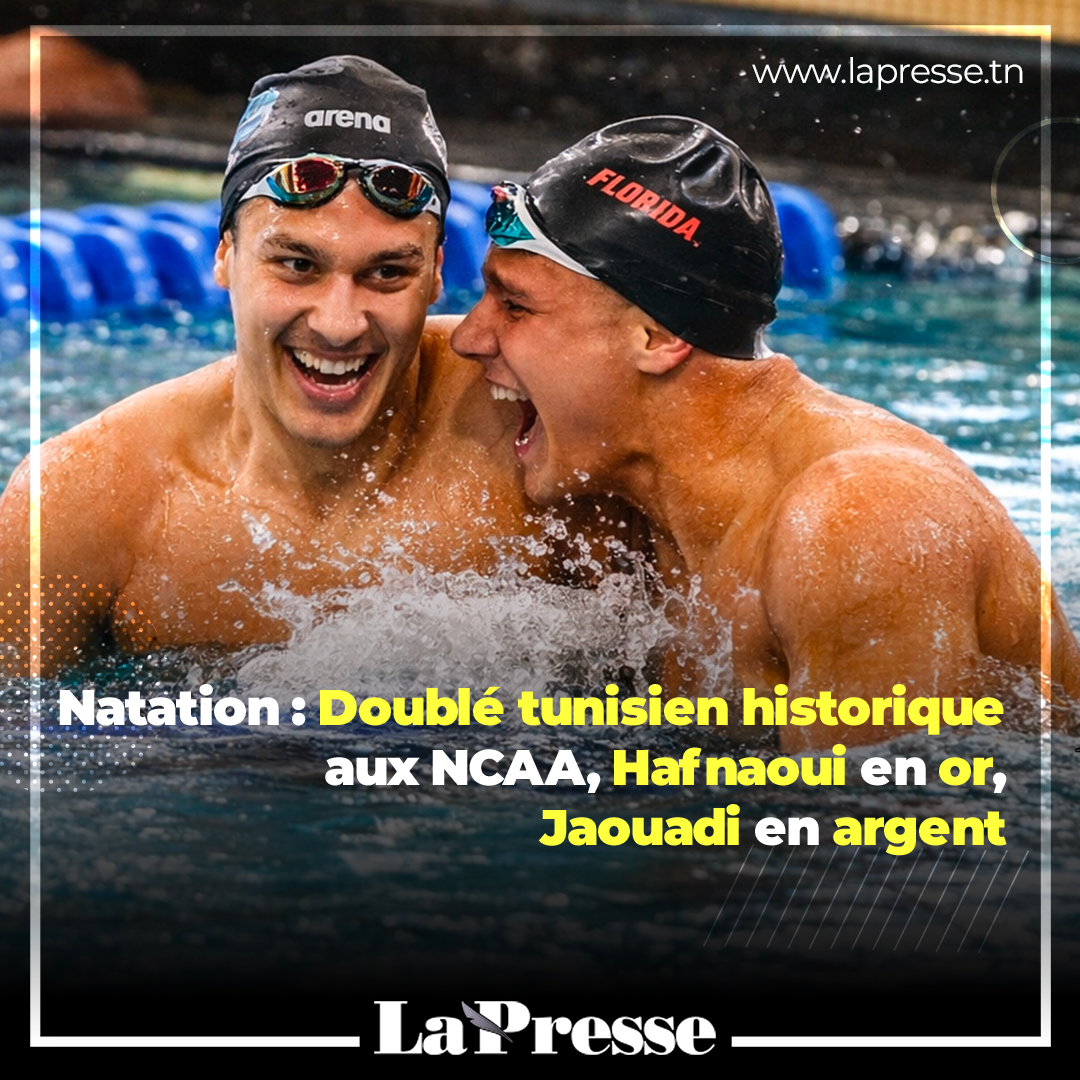 LaPresseTunisie's tweet image. 🏊‍♂️🇹🇳 DOUBLÉ TUNISIEN HISTORIQUE AUX NCAA !
🔗 Lien article : lapresse.tn/Lapressetn/858f
#Natation #Tunisie #NCAA #Hafnaoui #Jaouadi #FiertéTunisienne 🇹🇳