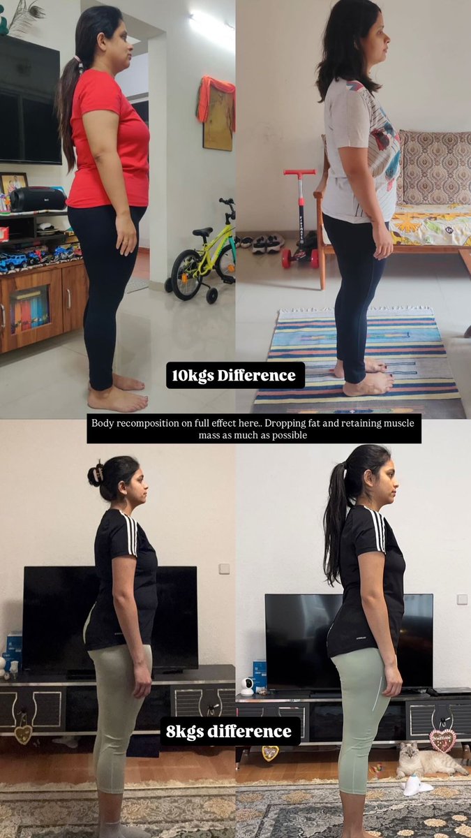 CoachTSardar's tweet photo. This is what real body recomposition looks like.

Not just getting smaller but getting stronger, leaner, and better every day.

The focus here wasn’t on just dropping numbers on the scale but on losing fat while maintaining muscle.

No extreme dieting, no unnecessary weakness just consistent work leading to better energy, improved strength and daily performance.

Because real progress is not about how less you weigh it’s about how well your body performs and feels.