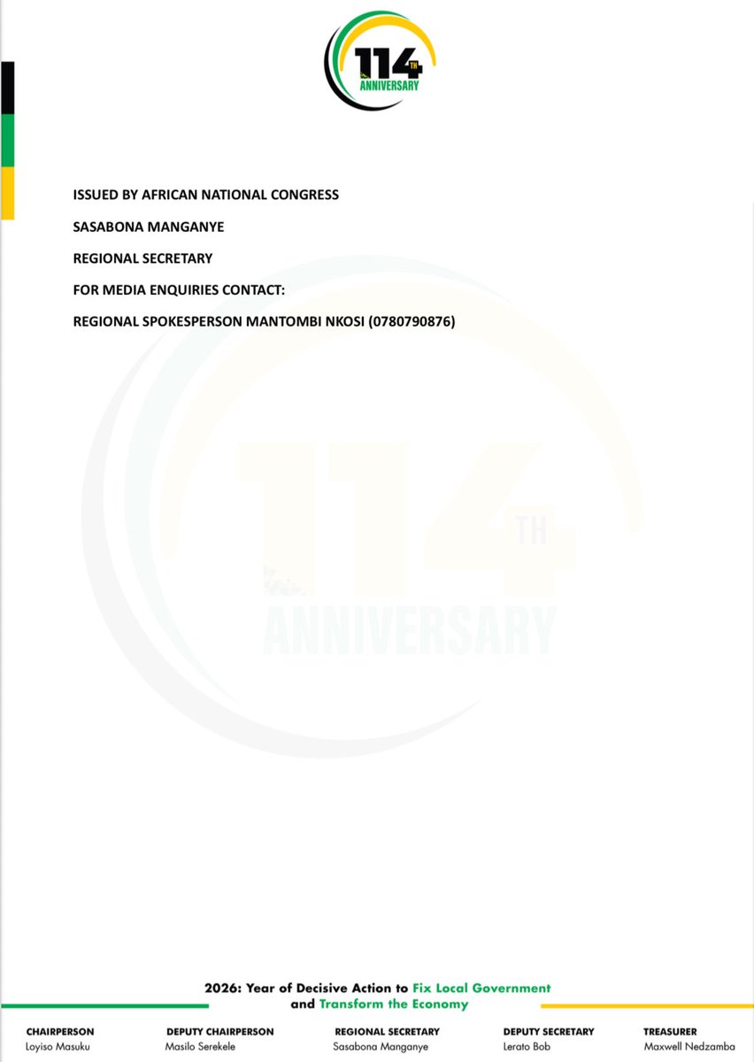 ANC Greater Joburg Region tweet media