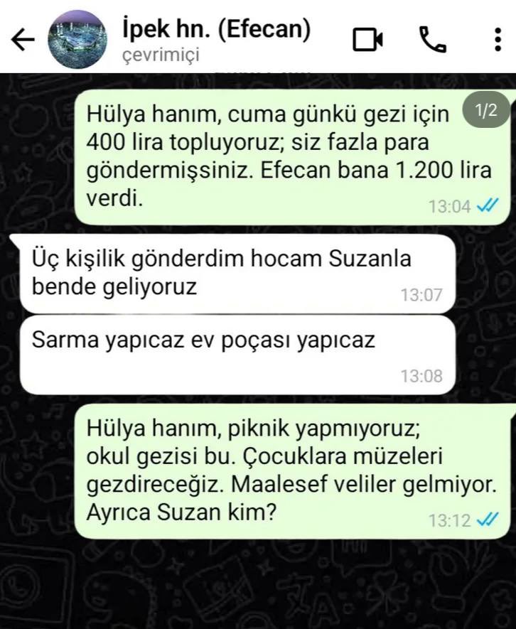 jurnalhabertr's tweet photo. Bir öğretmenin, sınıf gezisi için topladığı ücrette fazlalık fark edip veliye nedenini sorması üzerine aldığı yanıt:

+ “Üç kişilik gönderdim hocam, Suzan’la ben de geliyoruz.”

- “Veliler gelmiyor. Ayrıca Suzan kim?”

+ “Suzan kaynımın eşi, Efecan’ın yengesi. Eltim yani.” https://t.co/G9XH2au6rL