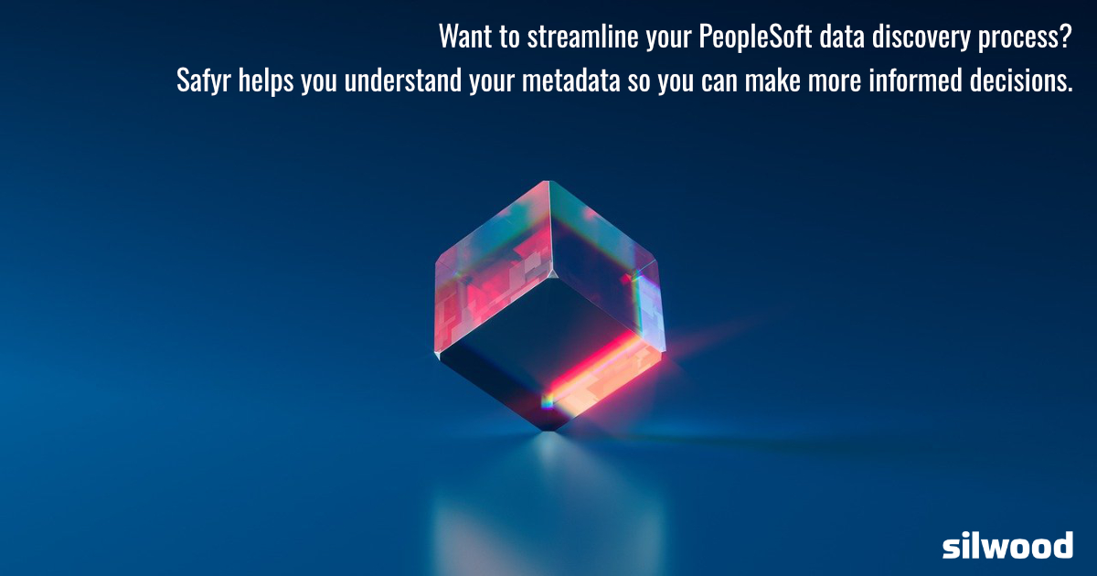 Silwood_Safyr's tweet photo. Want to streamline your PeopleSoft data discovery process? Safyr helps you understand your metadata so you can make more informed decisions. #Safyr #PeopleSoft #DataUnderstanding https://t.co/L4Hh9guu2S https://t.co/FzerbtCKjA