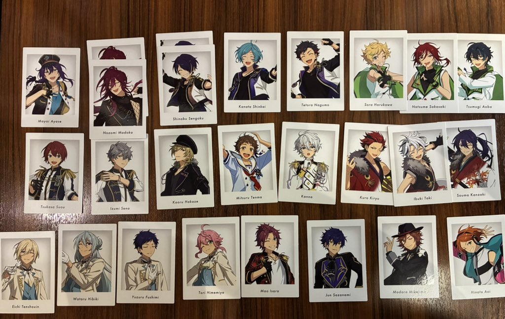 tr_CMRCO's tweet photo. 【交換】あんスタ 10周年 あんスタ展 展示会 ぱしゃっつ 特典

譲  つむぎ 夏目 宙 鉄虎 奏汰 忍 望見 マヨイ 颯馬 維吹 紅郎 カンナ 光 薫 泉 司 ひなた 斑 ジュン 真緒 桃李 弓弦 渉 英智

求 茨 宗 レオ 日和 一彩 巽

まとめて優先
本日池袋にて手渡しできる方のみ
お気軽にお声掛けください🙇🏻‍♀️ https://t.co/SYDWhWLKKK