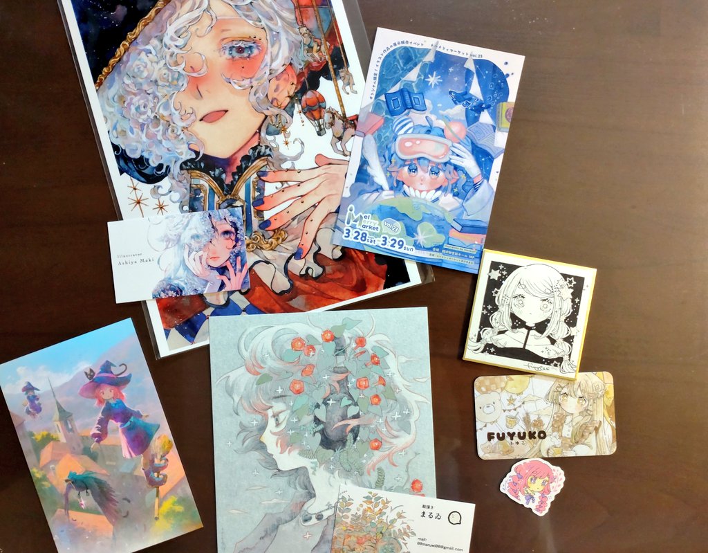 大阪、難波御堂筋ホールのメルメリィマーケット vol.23へ。イラスト作品をいろいろ買ってきてホクホク。