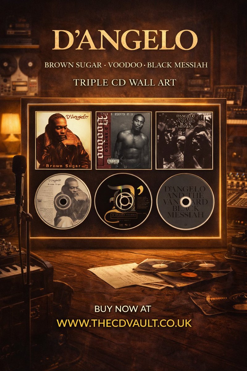 TheCDVaultUK's tweet image. 063. D’Angelo – Brown Sugar / Voodoo / Black Messiah – Triple Retro CD Wall Display
Available now at thecdvault.co.uk
#DANGELO #NEOSOUL #RNB #VOODOO #BLACKMESSIAH