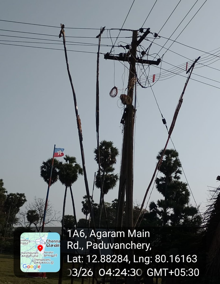 DavidManohar7's tweet photo. Are #TANGEDCO officials SE Chengalpattu, EE Marimalai Nagar &amp; AD Mambakkam colluding with power thiefs at Vimal Nagar, Agaram. Inspite of repeated complaints during past 5 months, no action taken. 
https://t.co/eEevQCVAdV
@RAKRI1 @TANGEDCO_Offcl @sssivasankar_fc @Tangedco_SE_Cpt https://t.co/KIaB2Rhkck