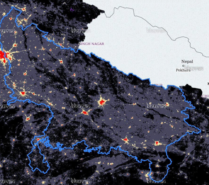 KeshavDamani4's tweet image. 2012 VS 2024 UP ( Night Light map )