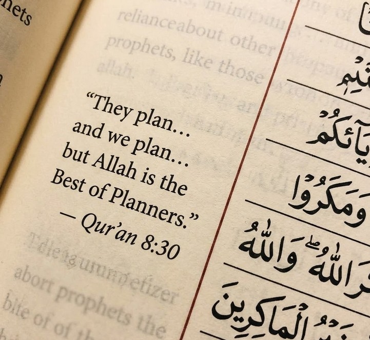 "They plan.. and we plan...
But Allah is the best of planners."
