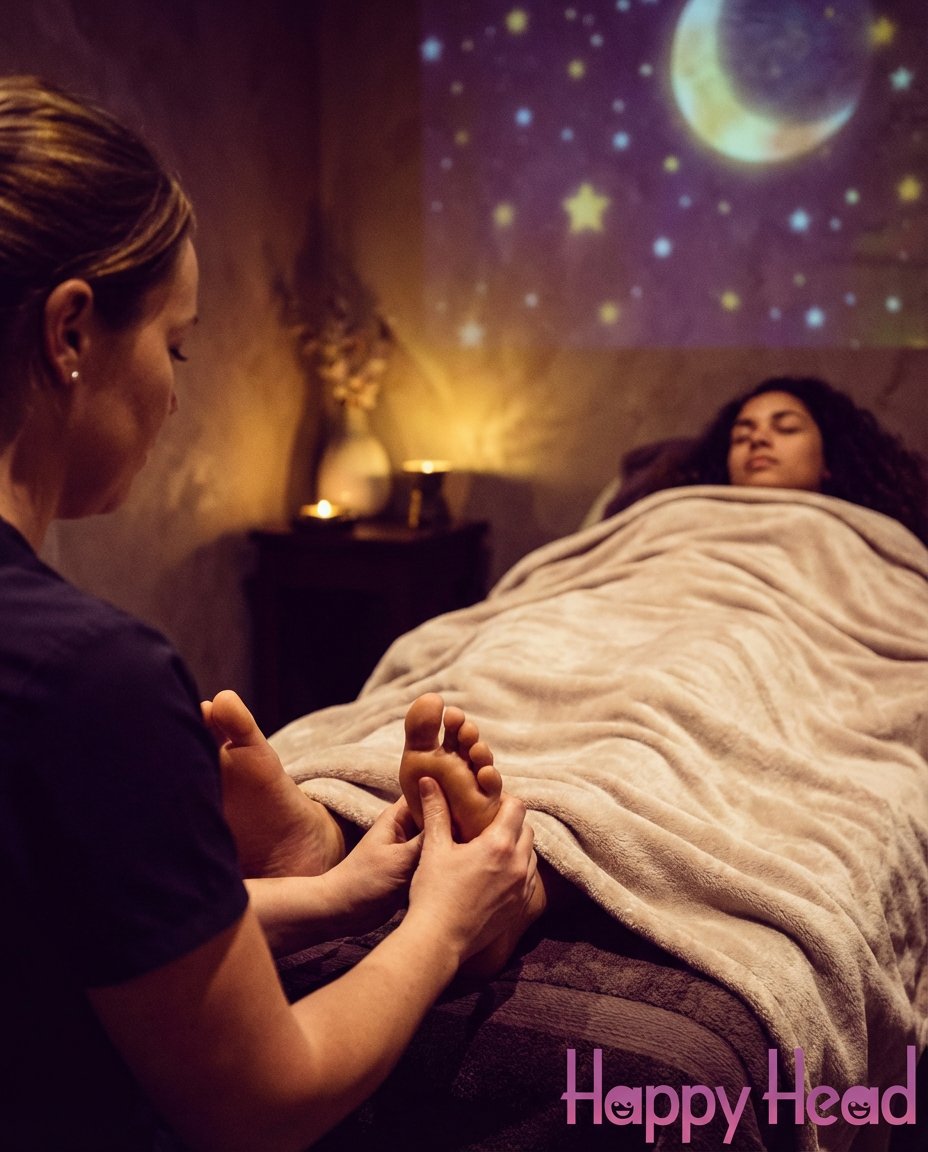 thehappyhead's tweet image. Struggling to sleep? 😴 A relaxing massage can help calm your nervous system and unlock deep, restful sleep. Your body deserves it! Book your session with us today. 💆‍♀️✨

#MassageTherapy #BetterSleep #HappyHeadMassage #WellnessJourney