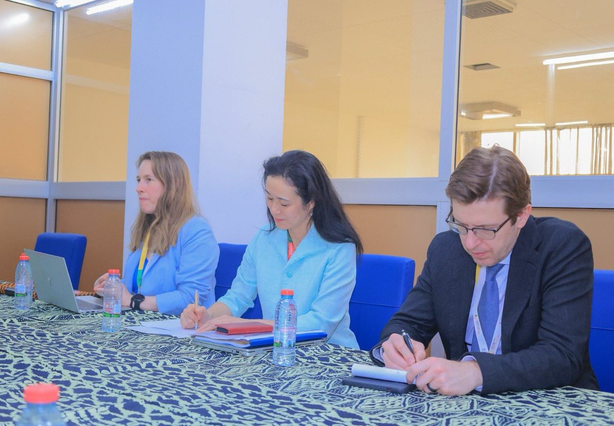 ETMissionGVA's tweet photo. On the margins of the Fourteenth WTO Ministerial Conference in Yaoundé, Ethiopia’s WTO Negotiation Team held a productive meeting with H.E. Ambassador Rebecca Fisher-Lamb, Chair of the Working Party on Ethiopia’s accession to the WTO.
Read more: https://t.co/qaJTbnJb9G https://t.co/tT2nUfRomK