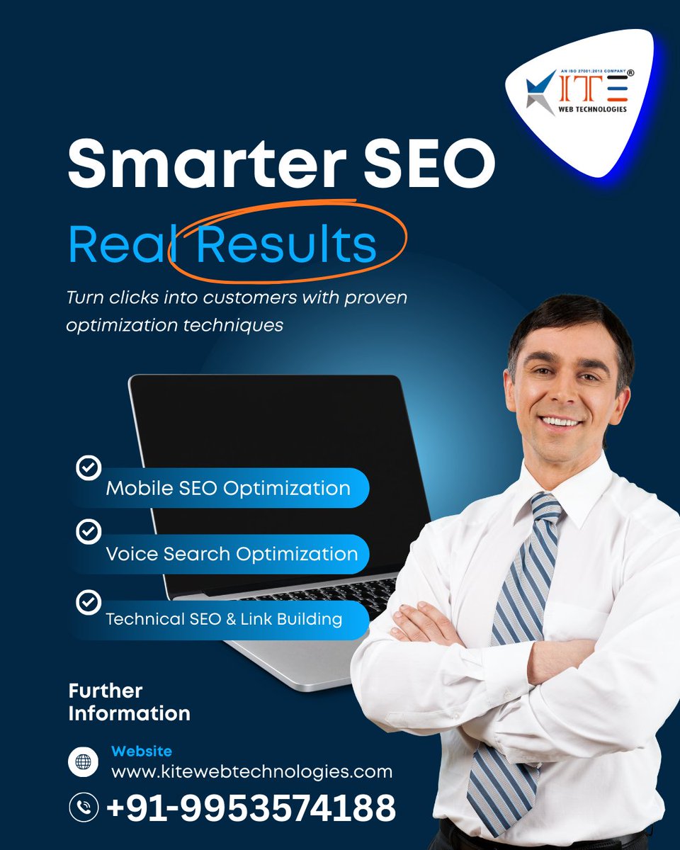 kitewebtech's tweet photo. 🚀 Smarter SEO. Real Results.
Boost your rankings &amp; turn clicks into customers!
✔️ Mobile SEO
✔️ Voice Search
✔️ Technical SEO

🌐 https://t.co/y4e32JxT9g
📞 +91 9953574188
#SEO #DigitalMarketing #SEOTips #BusinessGrowth #StartupIndia #Marketing 🚀 https://t.co/koNAmIl53l