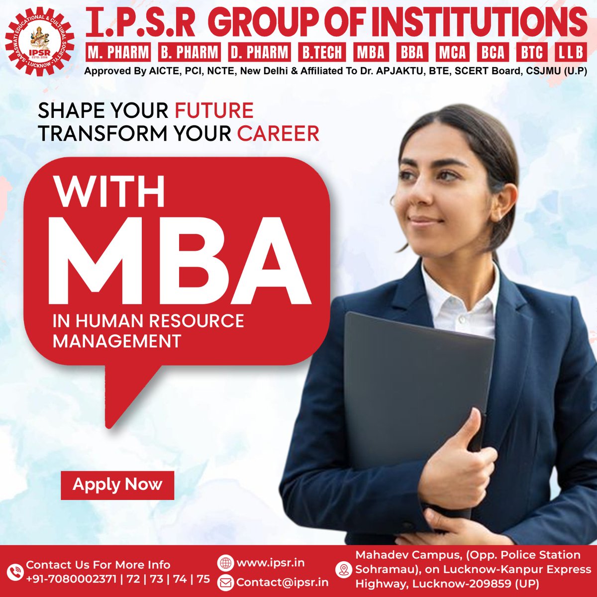 IPSRgroup's tweet image. 🚀 Shape Your Future. Transform Your Career with MBA!

Step into the world of leadership and management with an MBA in Human Resource Management from I.P.S.R Group of Institutions 🎓

#MBA #HumanResourceManagement #AdmissionsOpen #IPSR #CareerGrowth #FutureLeaders