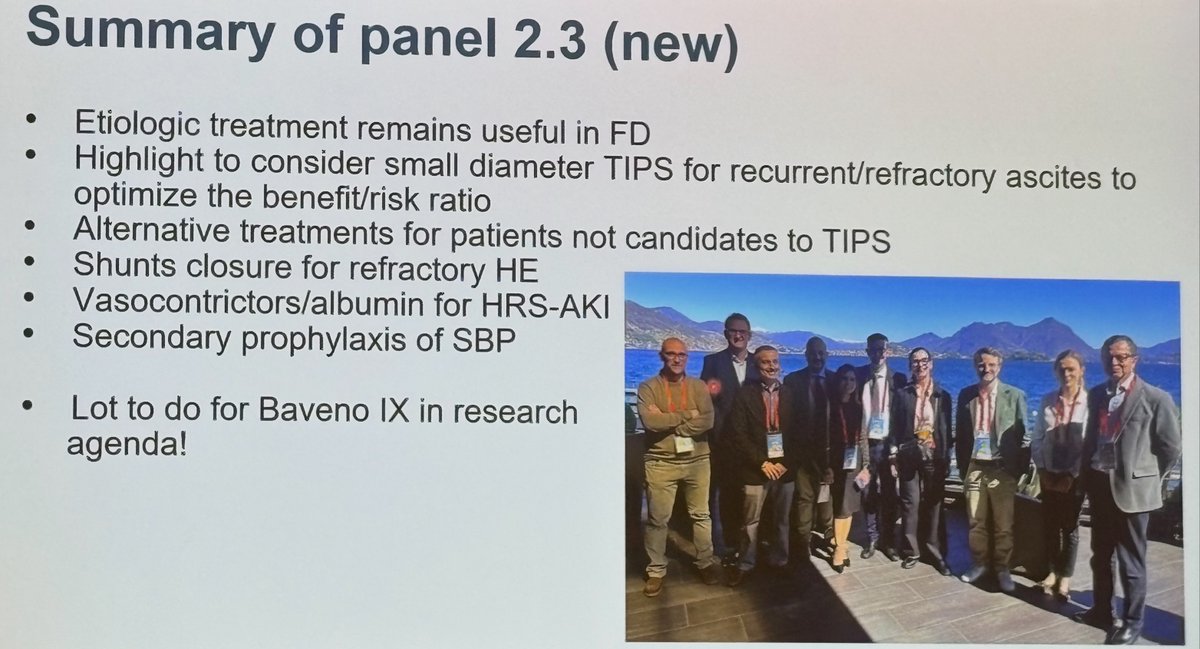 Panel 6 at #BavenoVIII – Management of further decompensation
🗣️ Chairs: <a href="/salvatore_piano/">Salvatore Piano</a>, D. Thabut
👥 Panelists: <a href="/DrAAlbillos/">Agustín Albillos</a>, <a href="/JasmohanBajaj/">Jasmohan Bajaj</a>, D. Bettinger, P. Caraceni, H. Larrue, R. Maiwall, <a href="/b_maasoumy/">Benjamin Maasoumy</a>, F. Vizzutti