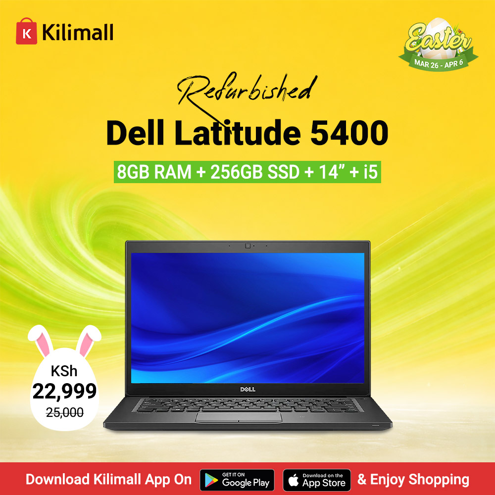 Kilimall's tweet image. Upgrade your tech game today with this&amp;gt;&amp;gt; k.kili.co/1h5i2 Dell Latitude 5400 laptop tunakupea na 22k leo, Usipitwe!💃
Download the Kilimall app, use the code 10005564816 to search for it and order now🥳
For more laptop Deals click&amp;gt;&amp;gt; k.kili.co/15xcx
#Kilimall #offer