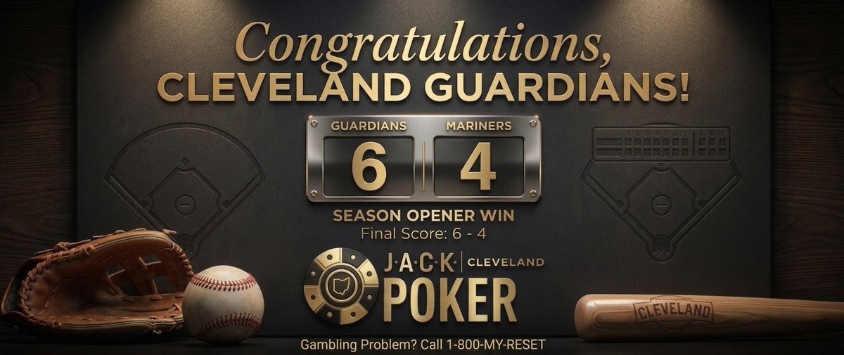 JACKClePoker's tweet image. STARTING OFF STRONG! 🔥⚾️ 

Huge congratulations to the @CleGuardians on taking Opening Day with a gritty 6-4 victory over Seattle!

Let's keep this momentum going all season long. ❤️💙 

#ForTheLand #ClevelandGuardians #OpeningDay #MLB