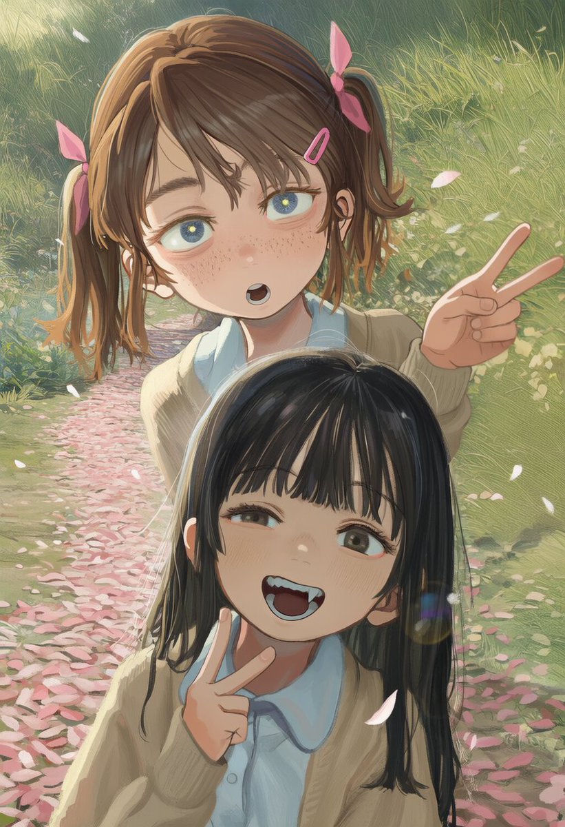 桜と少女
#AIillustration #AIイラスト #OC #originalcharacterart  #NovelAI #AIart