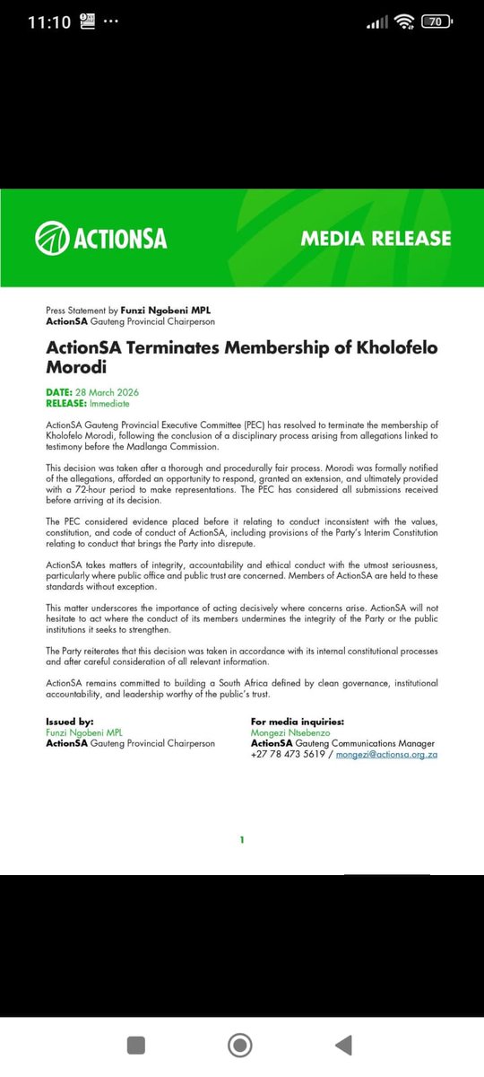 Merafong ActionSA tweet media