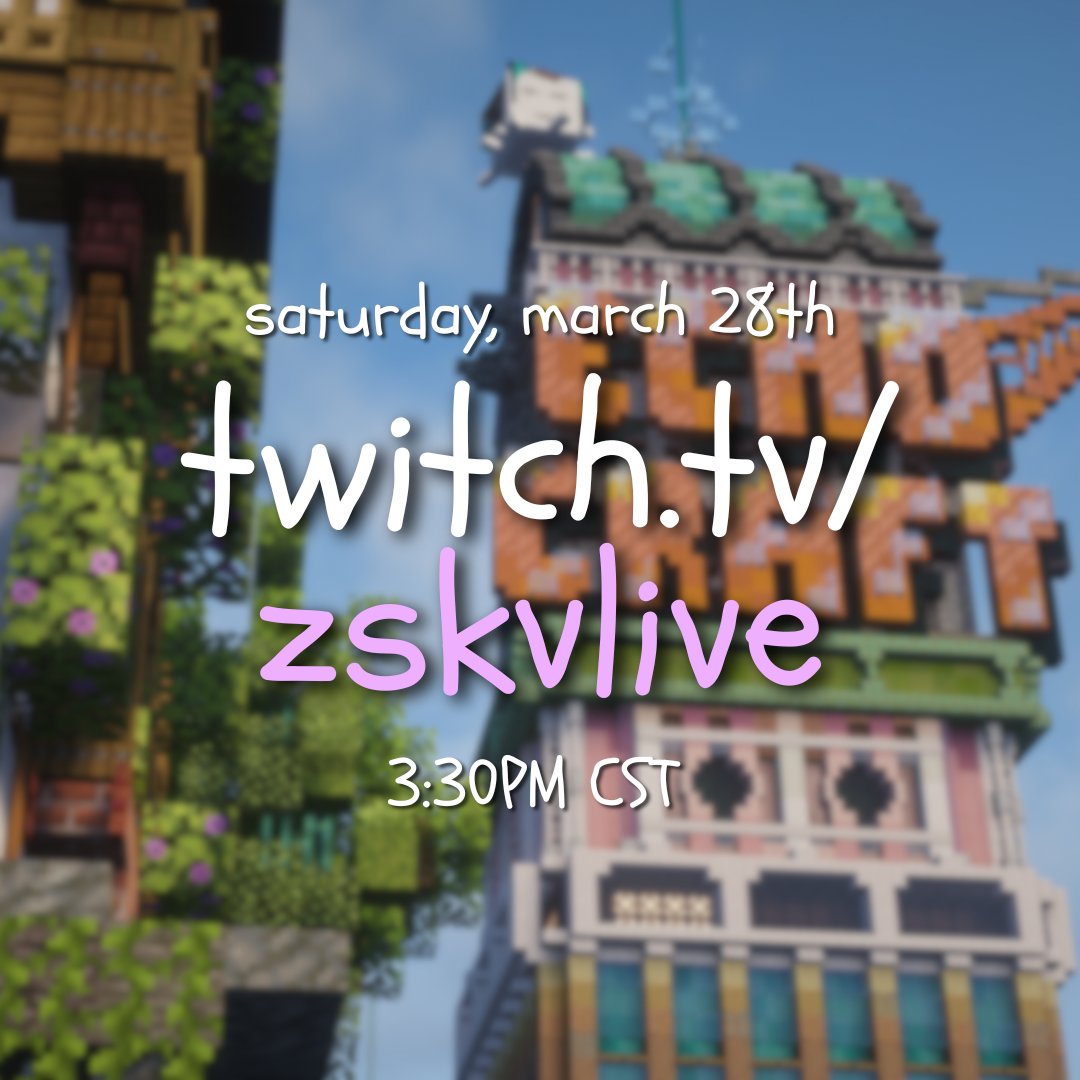 zskvLIVE's tweet photo. On Saturday March 28th @ 3:30 PM CST I will be streaming on the EchoCraft SMP! ⭐

In this stream we will be doing a Hermits helping Hermits type event! We will be going around helping eachother out.

Come hangout with us!
Tune in at https://t.co/F5QFIS2tSz 🩷 https://t.co/O6dZmK9Ik0