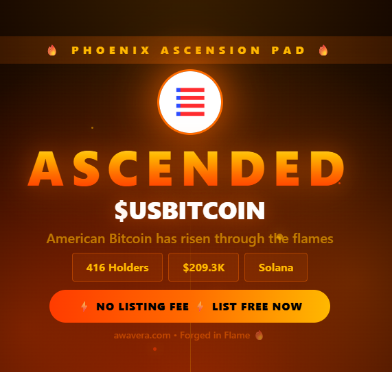 SigilOblivara's tweet photo. 🏆Congratulations!! $USBITCOIN has Ascended!!
This is what rising from the ashes looks like. More projects loading. Stay ready.
Start Here: https://t.co/OPjSPGC5kW
#Launchpad #CryptoBuilders #DeFi #Solana #Base #BondingCurve #PumpFun #AIagents #VirtualsProtocol #CryptoInnovation #Vitalik #Pumpfun