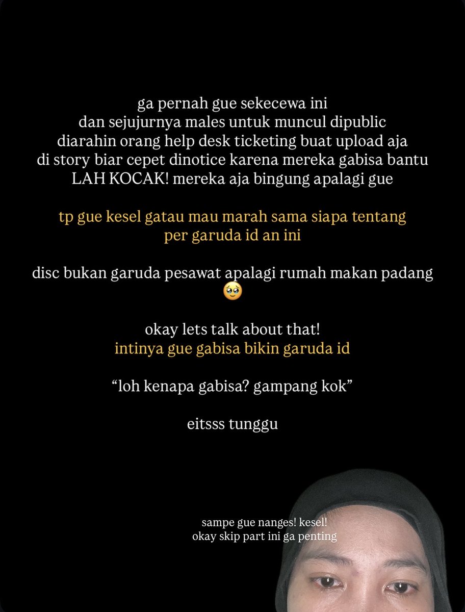 silianhiha's tweet photo. seenggak menarik itu kah gue? tp ini bukan tentang gue tp GARUDA ID gue
dg sisa energi yg gue punya buat ungkapin rasa kesel ini atas semua usaha yg udah gue lakuin
@TimnasIndonesia @PSSI
jujur gue masih penasaran, kok bisa sih ga ada solvingnya?
#kitagaruda #garudaid
#izinnnn https://t.co/NweLNtokgq