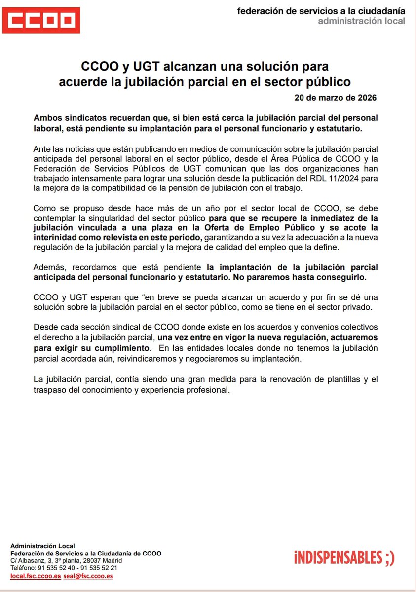 CCOO Ayuntamiento Sevilla tweet media