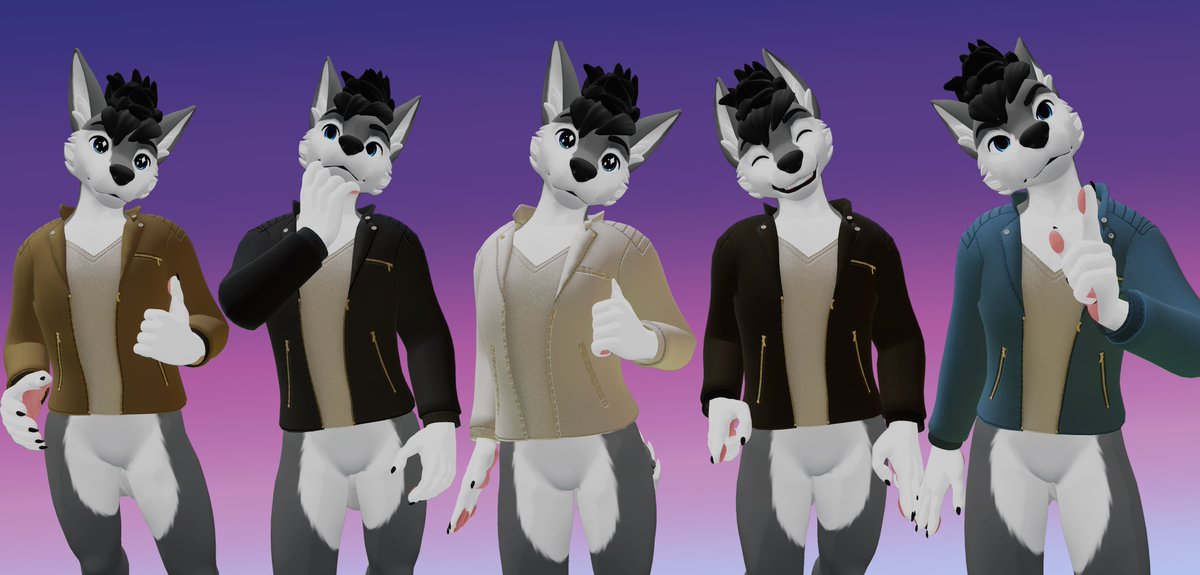 dragonightflyer's tweet photo. Updated the leather jacket/vest for the #winterpaw masc canine avatar to version 3.0!! Go check it out on #jinxxy and #gumroad 

https://t.co/GJf01eRGFg
https://t.co/NPJKdnT26L

#vrchat #furry #3d #blender #winterpaw #canine #leather #jacket https://t.co/yWR1evO0Tq