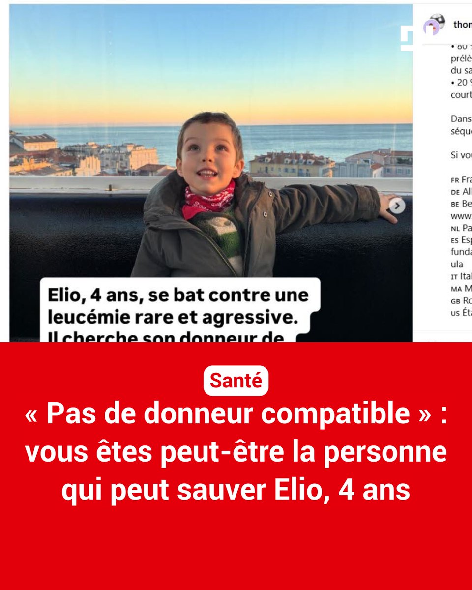 Elio, 4 ans, souffre d'une leucémie rare et agressive.
➡️ l.ledauphine.com/1aD