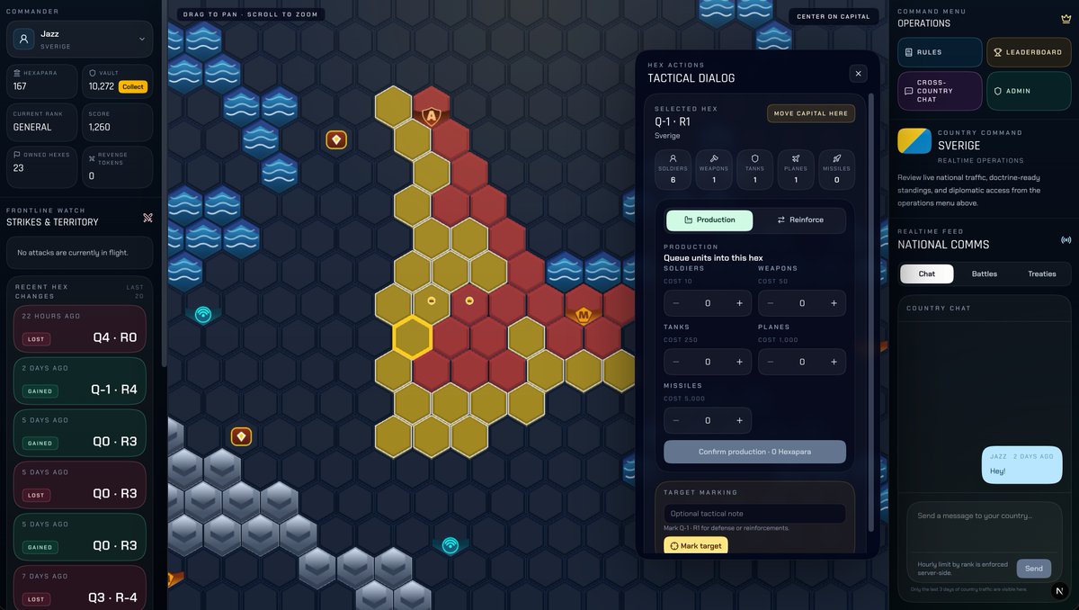 The browser-based strategy game I've been working on has reached a point where I feel comfortable sharing some screenshots. :) What do you think? Would you like to play it?

#vibecoding #game #gamedev
