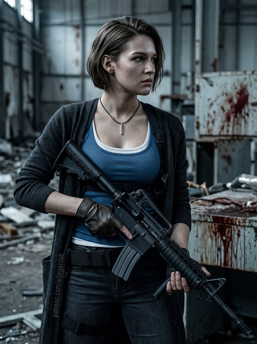 ElleGenLab's tweet photo. New project launch! 🎞️✨ I specially brought back Jill’s tactical look from the CG movie Death Island. 

J’adore le rendu des matières sur cette tenue, c'est tellement soigné. (The way this outfit’s textures rendered is so perfect.) 🕊️✨

4k HD  images are only for  exclusive members. 
#JillValentine  #aiart  #JeuxVideo #residentevildeathisland #cgmovie