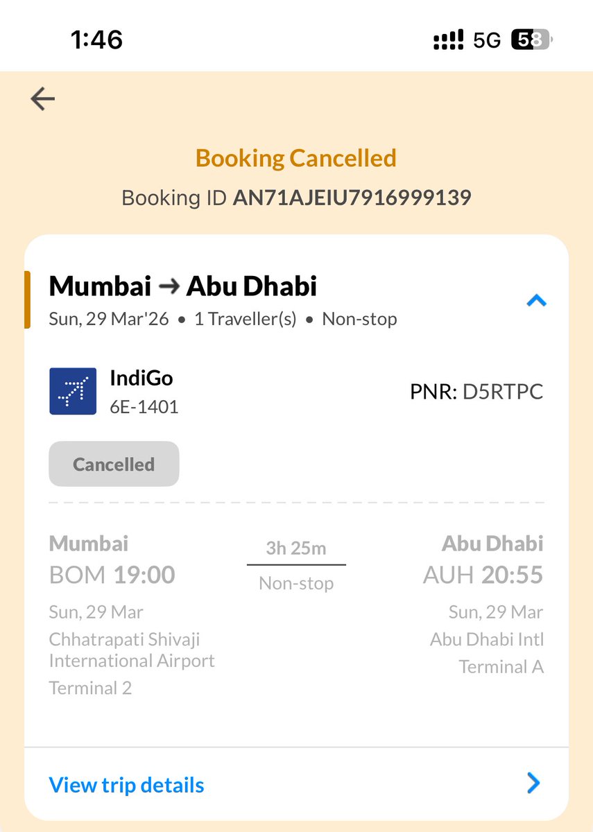 degr8yash's tweet photo. @makemytrip @makemytripcare THIS IS NOT ACCEPTABLE.

Flight got cancelled &amp; MMT fees AED 67 is held back. I ASK WHY??

I need full refund of AED 67. Pls look into the matter. Pls resolve ASAP. This is 2nd time!

SS attached. https://t.co/XIPKsL0bLG