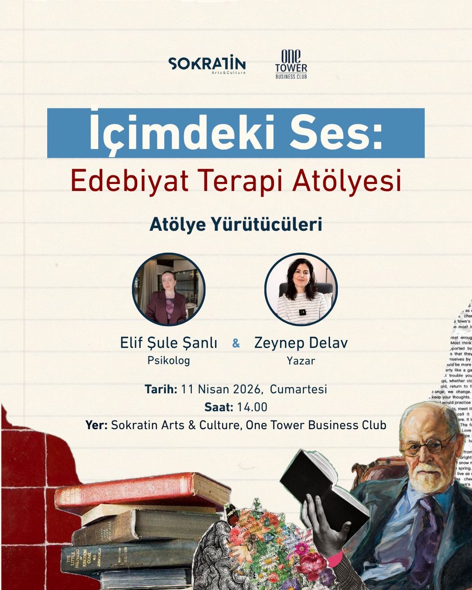 EdebiyatHaber's tweet photo. İçimizdeki sese yolculuk: Edebiyat terapi atölyesi
@ZeynepDelav 

https://t.co/cvFeYMQesd https://t.co/8jQjyUHCZG